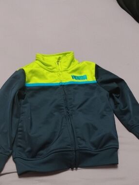 Puma Teal and Neon Yellow Track Jacket